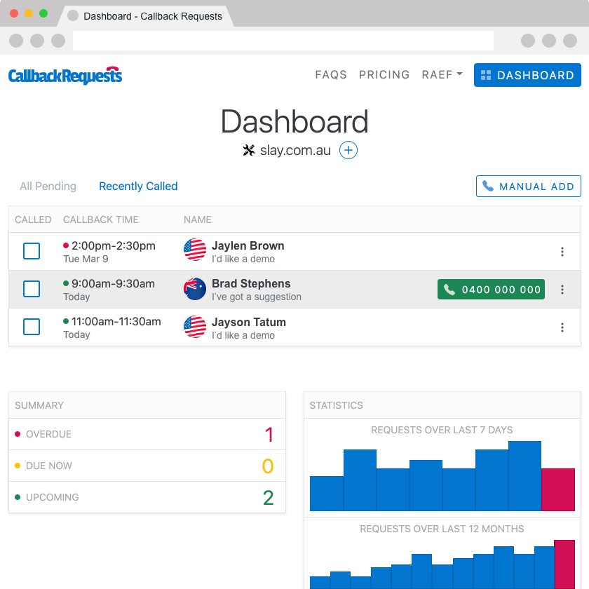 Dashboard Screenshot